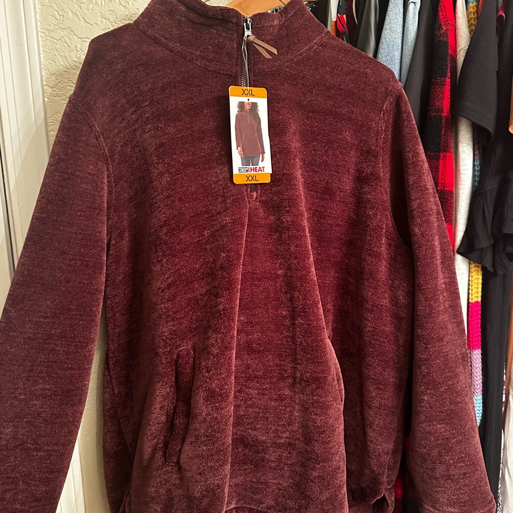32 Degrees Burgundy Quarter-Zip Sweater